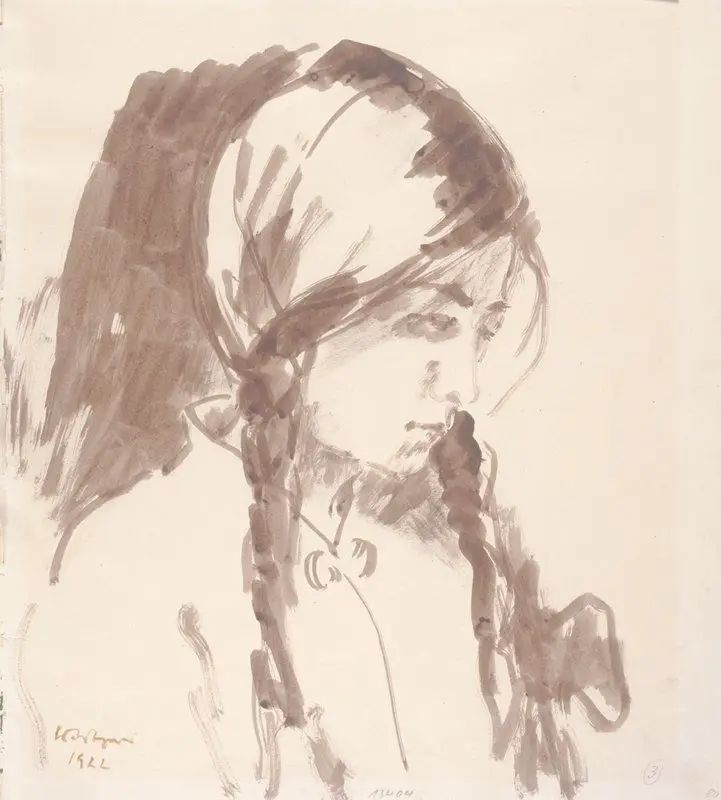 Head of a Girl by Wilhelm Wagner