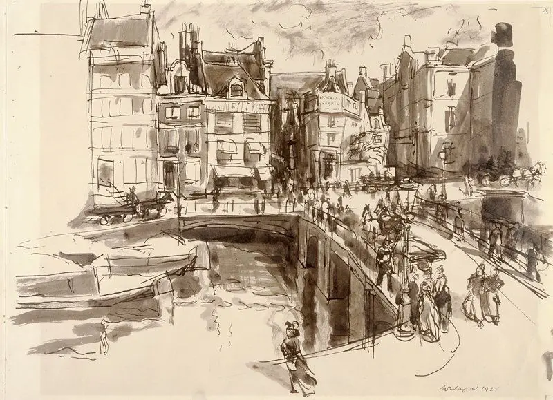 The Narrow Bridge, Amsterdam by Wilhelm Wagner