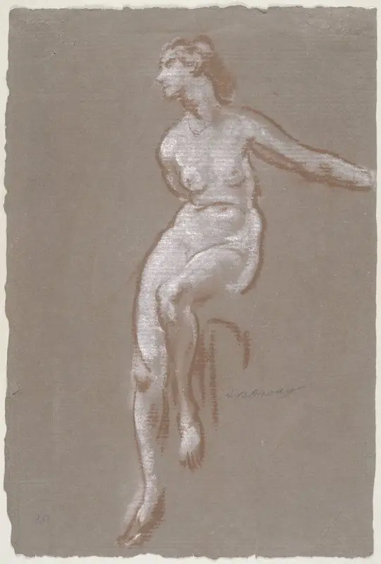 Seated Female Nude by Arthur B. Davies