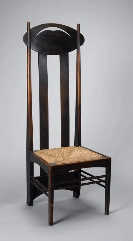High-back side chair by Designer: Charles Rennie Mackintosh