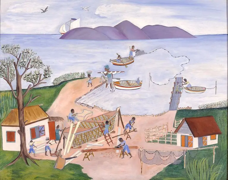 Boat Builders and Fishermen by Unknown artist