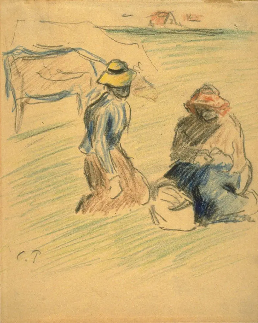 Two Cowherds by Camille Pissarro