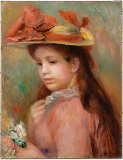 Young Girl with a Hat by Auguste Renoir