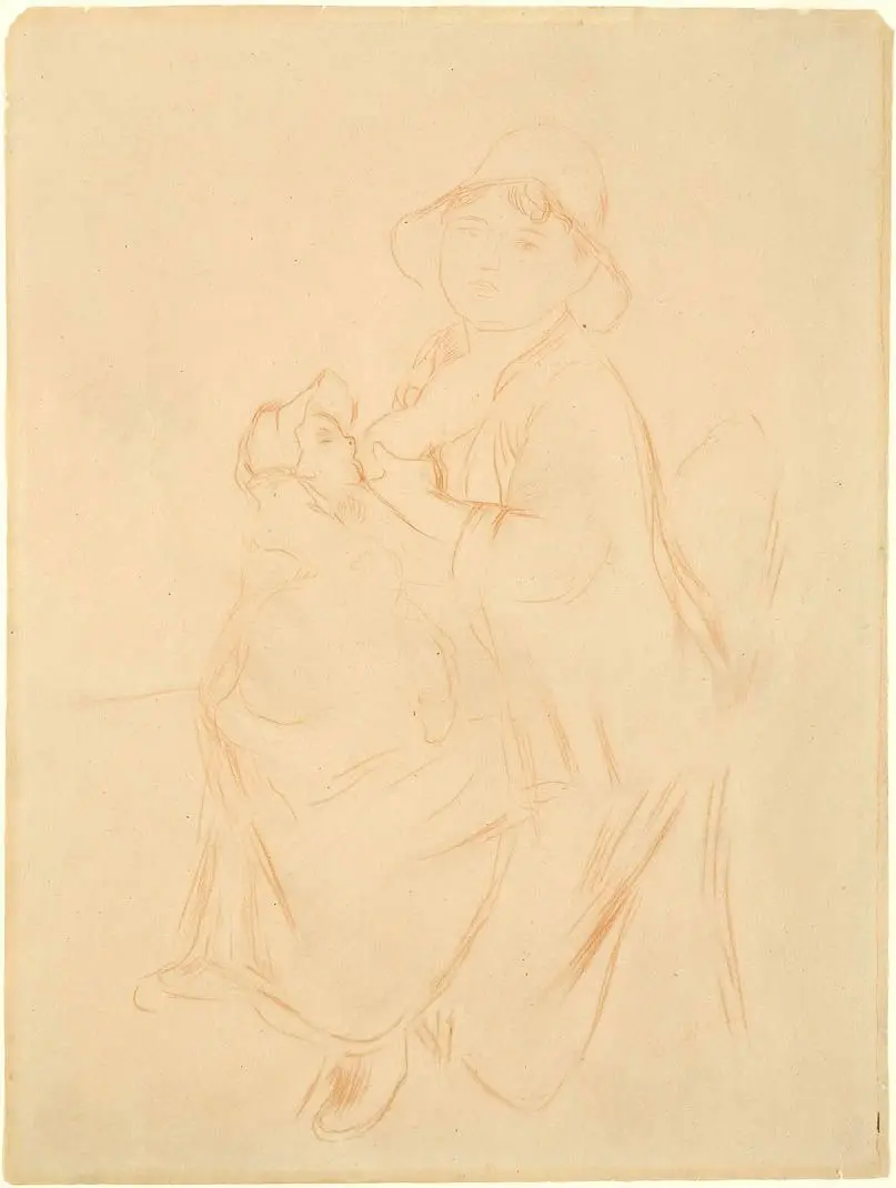 Maternity: Aline Nursing Her Son, Pierre Renoir by Auguste Renoir