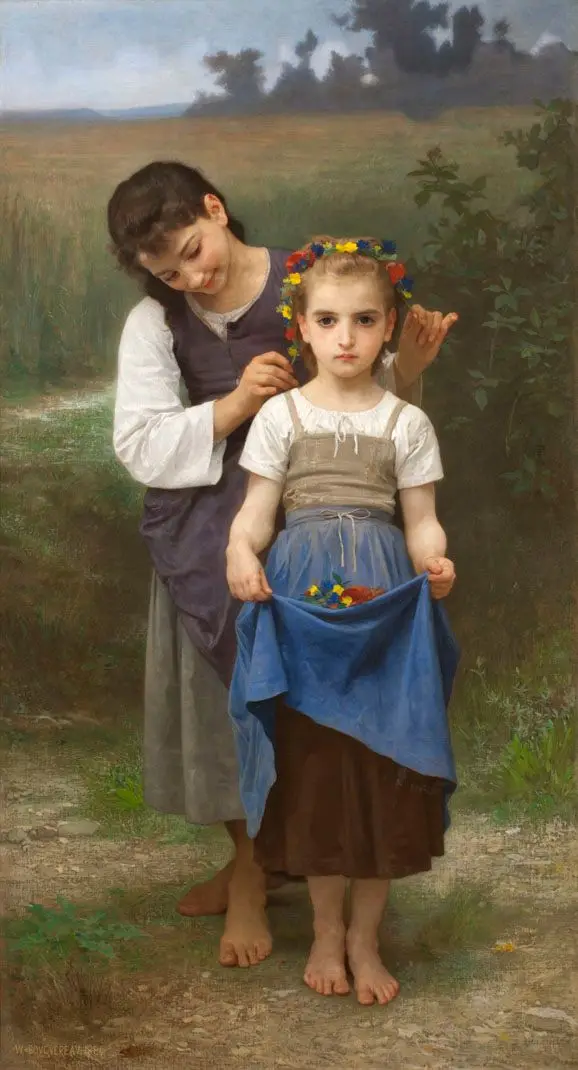 Crown of Flowers by William Bouguereau