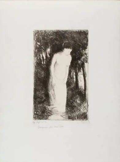 Bather by the Woods by Camille Pissarro