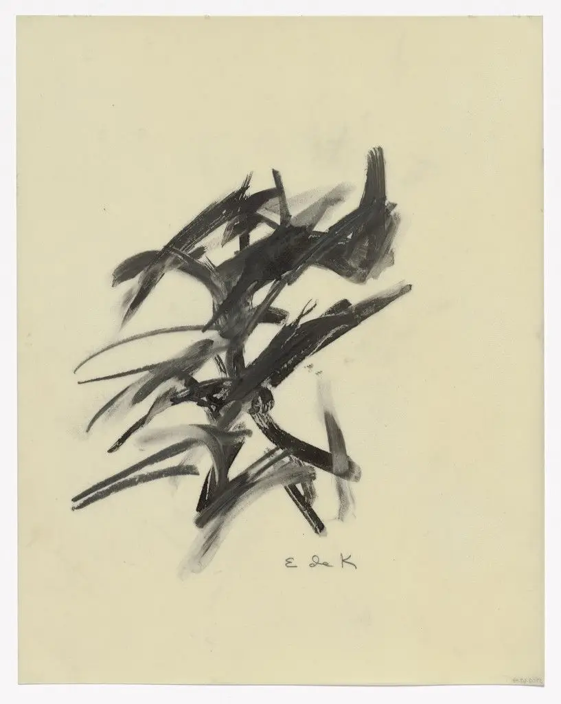 Preparatory drawing for In Memory of My Feelings by Elaine de Kooning