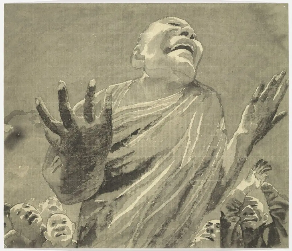 Ink-and-Wash Painting No. 16 by Fang Lijun