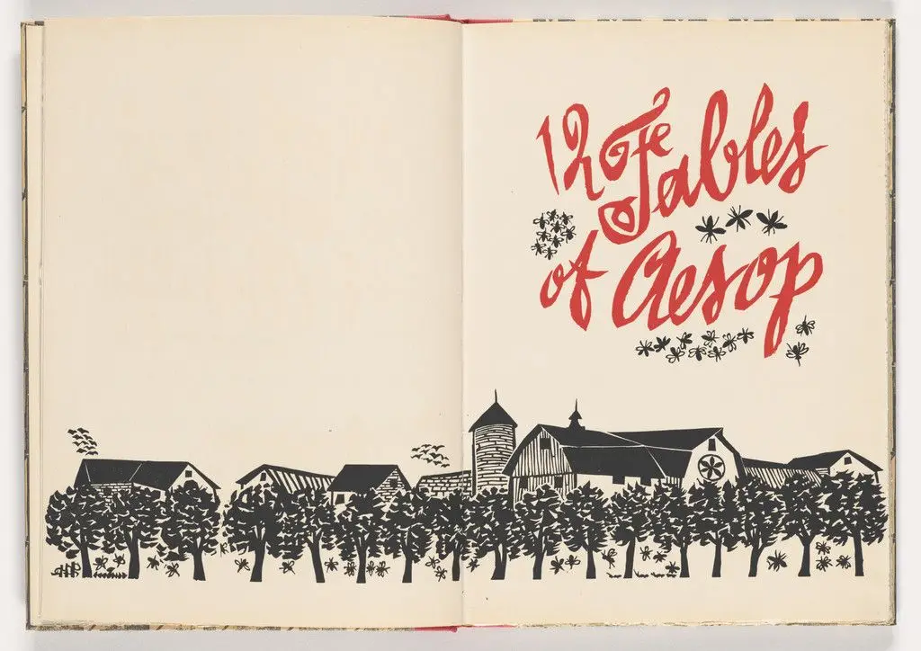 Title page from 12 Fables of Aesop by Antonio Frasconi