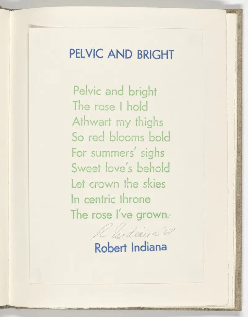 Pelvic and Bright (folio 5) from Stamped Indelibly by Robert Indiana