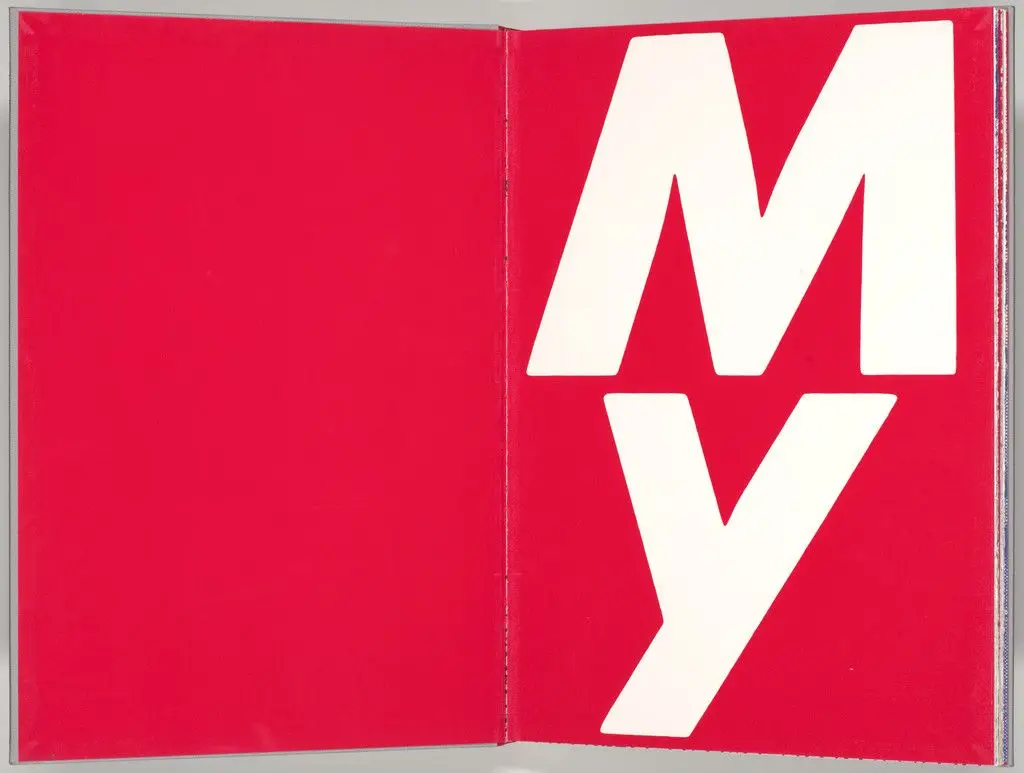 Double page plate (front endpaper and folio 1) from My Pretty Pony by Barbara Kruger