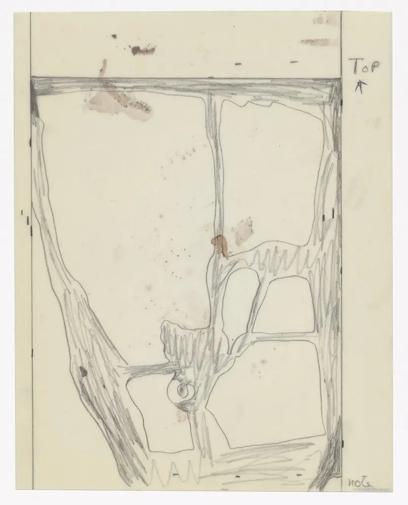 Unused preparatory drawing for In Memory of My Feelings by Helen Frankenthaler