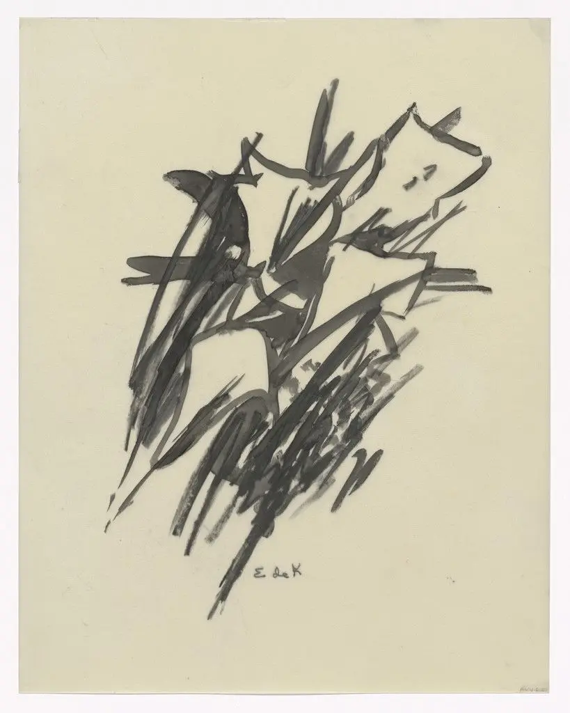 Unused preparatory drawing for In Memory of My Feelings by Elaine de Kooning