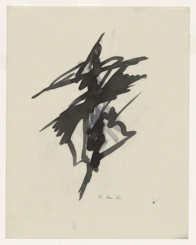 Unused preparatory drawing for In Memory of My Feelings by Elaine de Kooning