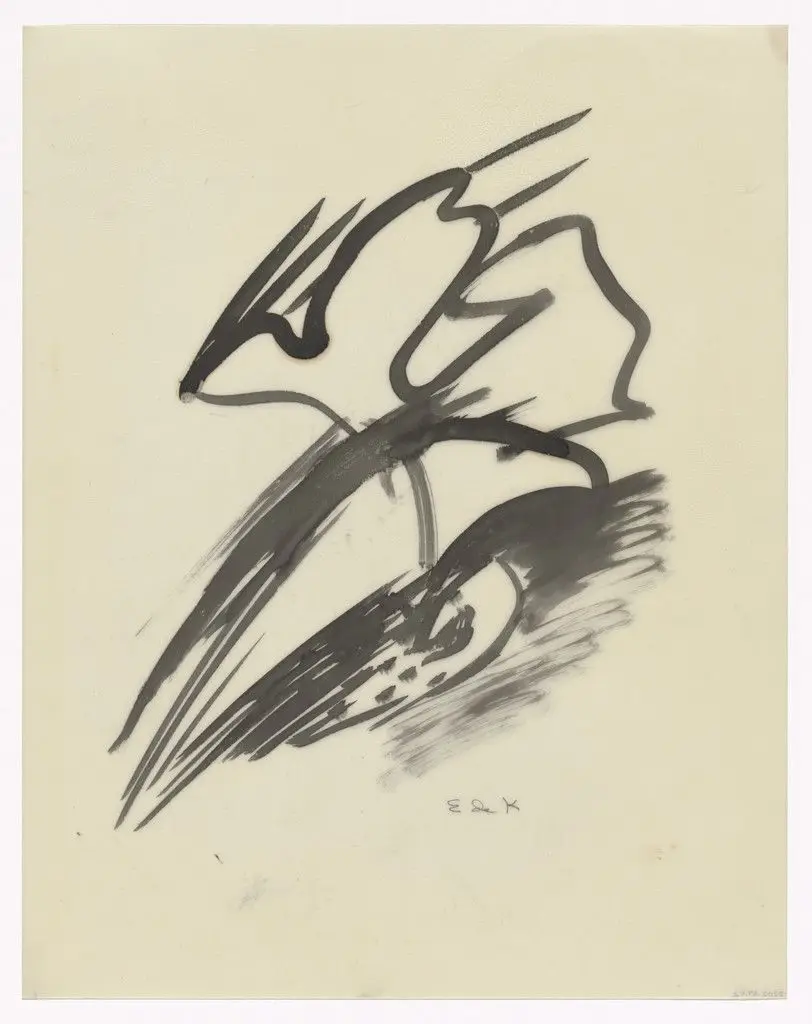 Unused preparatory drawing for In Memory of My Feelings by Elaine de Kooning