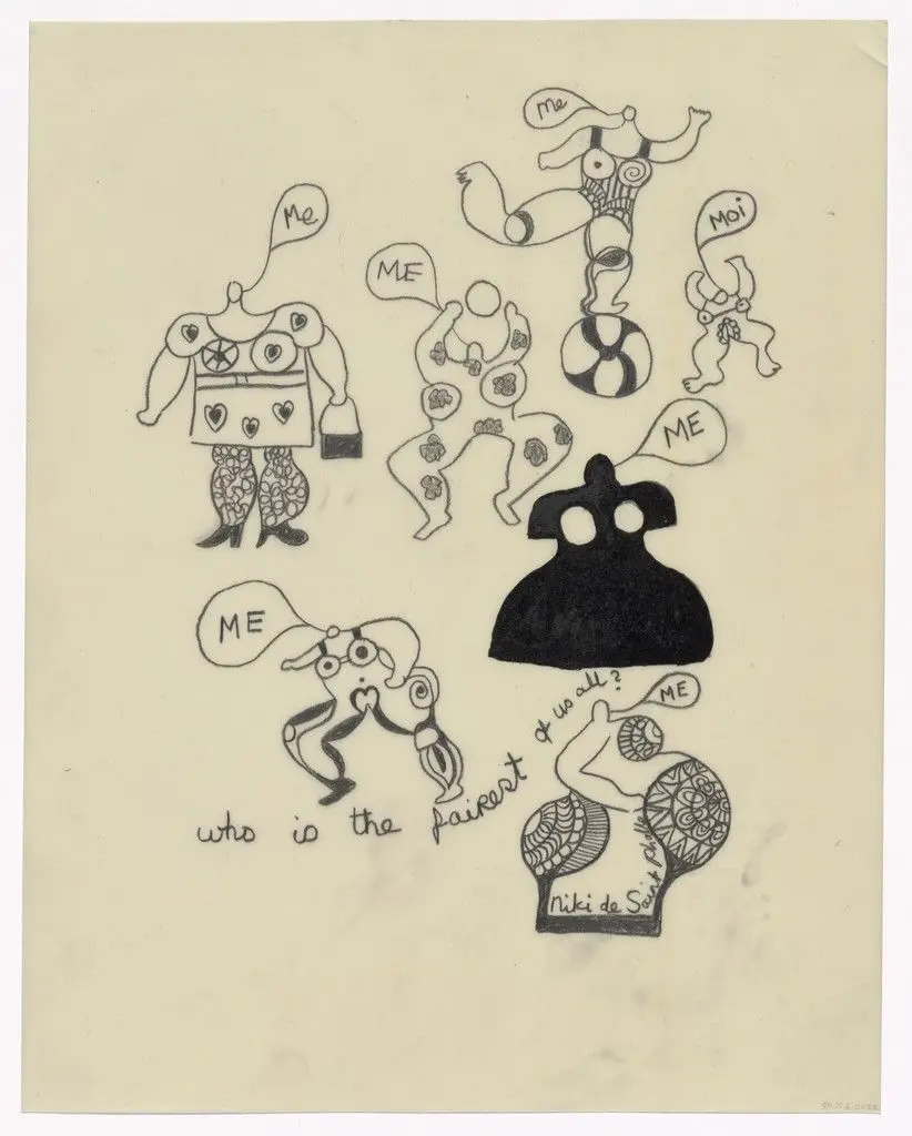 Preparatory drawing for In Memory of My Feelings by Niki de Saint Phalle
