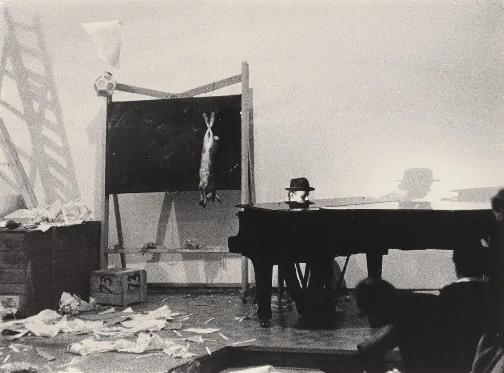 Joseph Beuy's Siberian Symphony, performed during Festum Fluxorum/Fluxus/Musik und Antimusik/Das Instrumentale Theater, Staatliche Kunstakademie, Düsseldorf, February 2, 1963 by Joseph Beuys