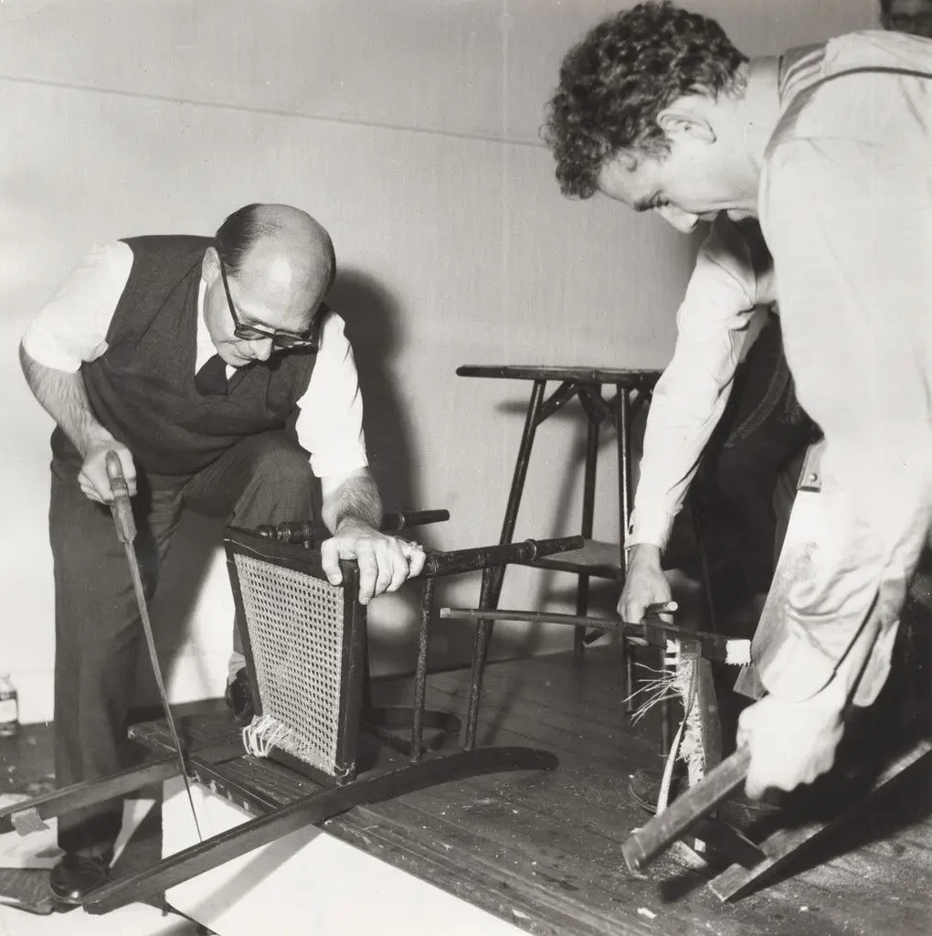 Daniel Spoerri's Composition for Chairs and Tables, performed by Daniel Spoerri and Emmett Williams during Festival of Misfits, Institute of Contemporary Arts, London, October 24, 1962 by Daniel Spoerri, Emmett Williams, Daniel Spoerri