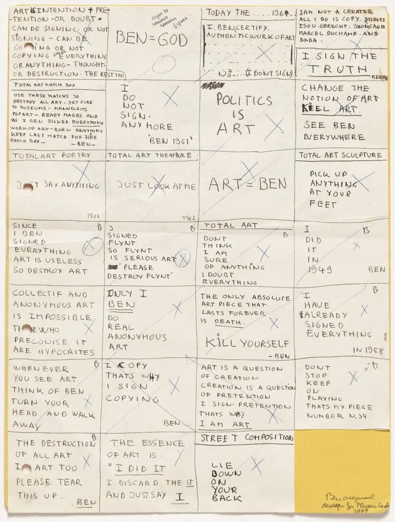 Drawing forThéâtre d'art total by Ben Vautier