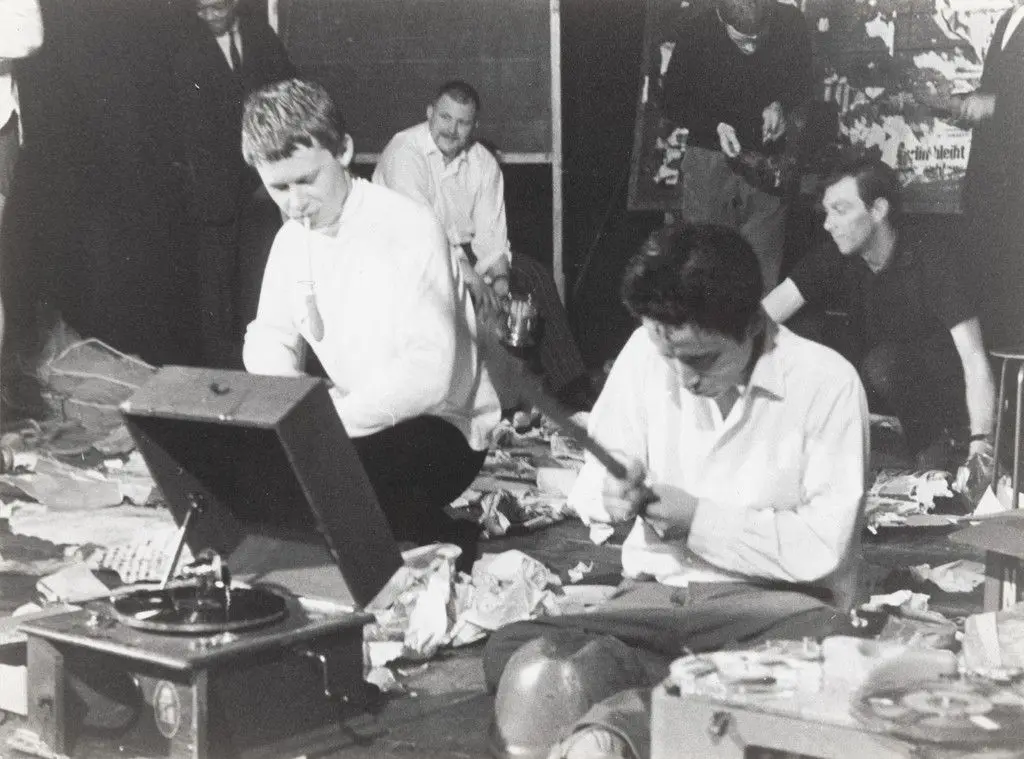 Simultaneous Performances, performed during Neo-Dada in der Musik, Kammerspiele, Düsseldorf, June 16, 1962 by Benjamin Patterson, Wolf Vostell, Tomas Schmit, Arthus Carlheinz Caspari, Nam June Paik, Jürgen Flimm
