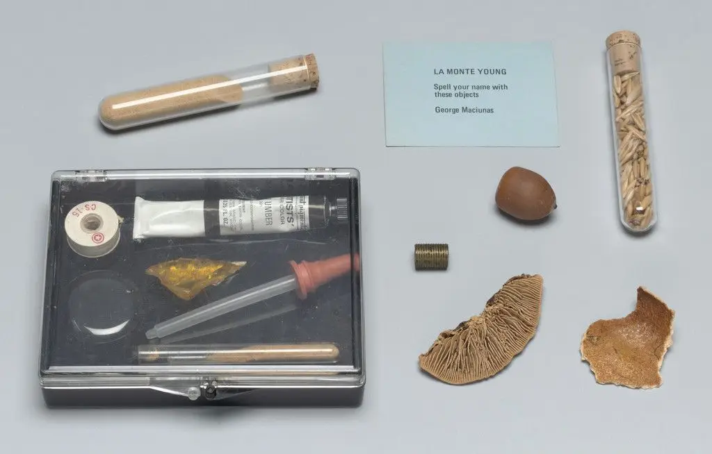 Your Name Spelled with Objects: La Monte Young by George Maciunas