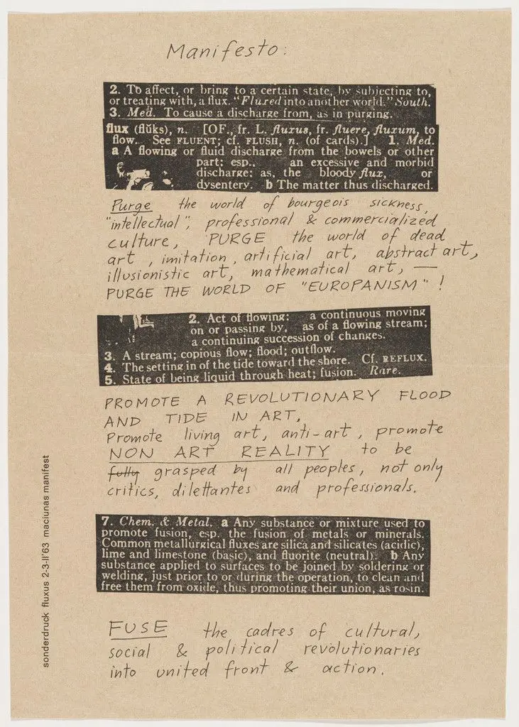 Fluxus Manifesto by George Maciunas