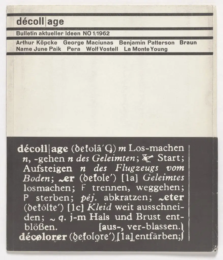 dé-coll/age, no. 1 by Arthur Köpcke, George Maciunas, Benjamin Patterson, Nam June Paik, La Monte Young, Wolf Vostell, Various Artists