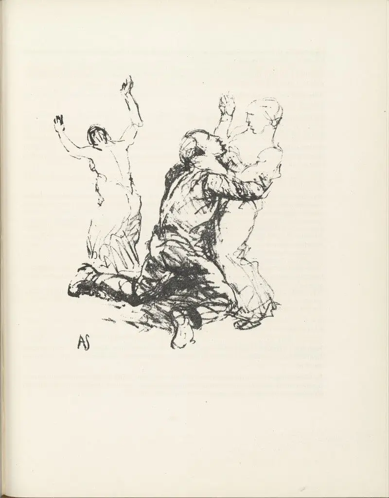 Courtship (Werbung) (plate, page 99) from the periodical Münchner Blätter für Dichtung und Graphik, vol. 1, no. 7 (July 1919) by Adolf Ferdinand Schinnerer