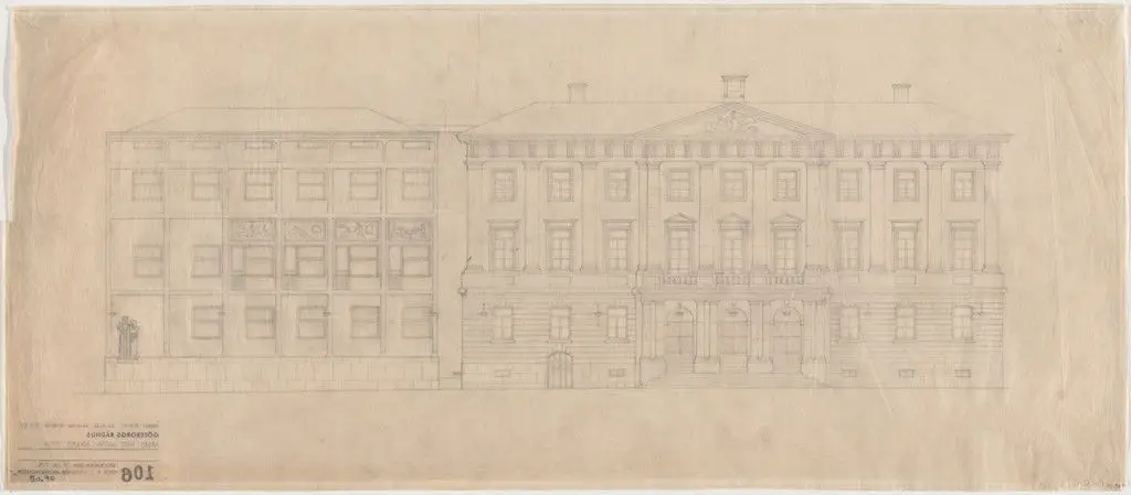 Law Courts Annex, Gothenburg, Sweden, Exterior elevation by Erik Gunnar Asplund