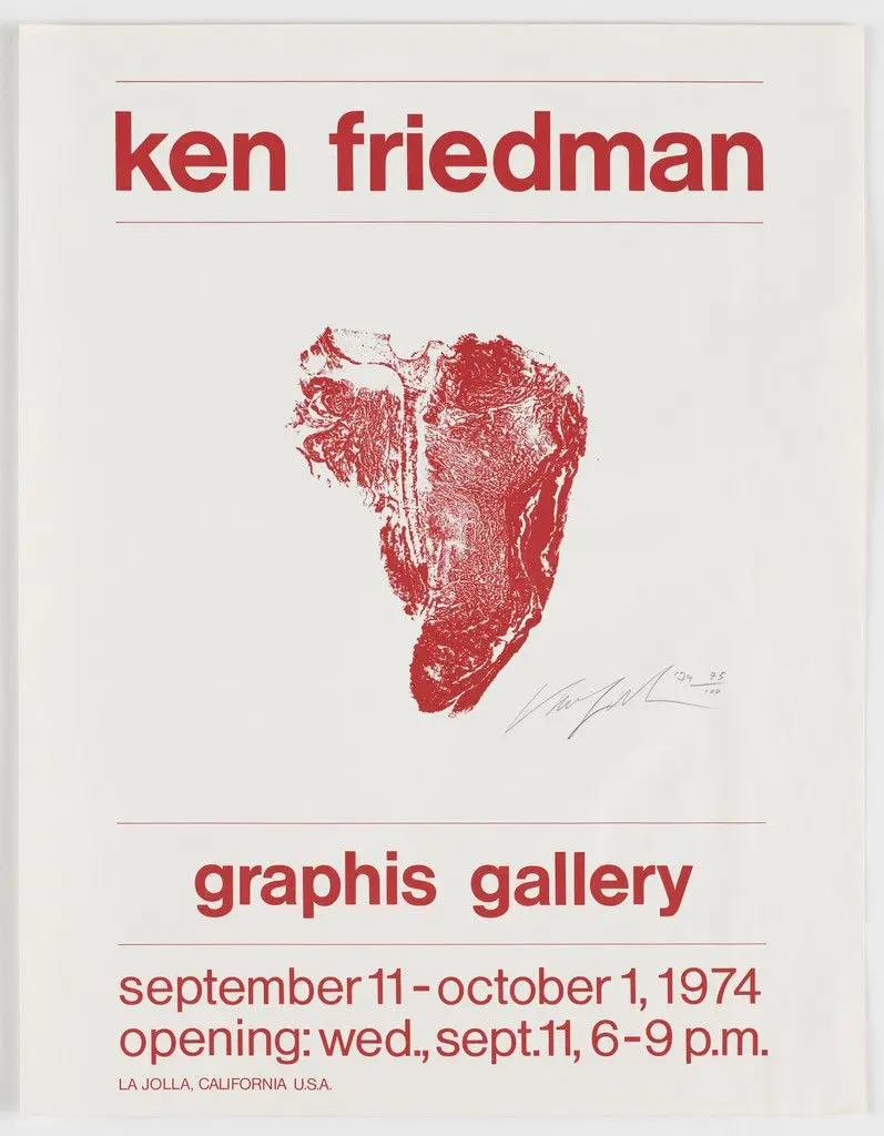 Poster for Ken Friedman, Graphis Gallery, La Jolla, California, September 11–October 1, 1974 by Ken Friedman