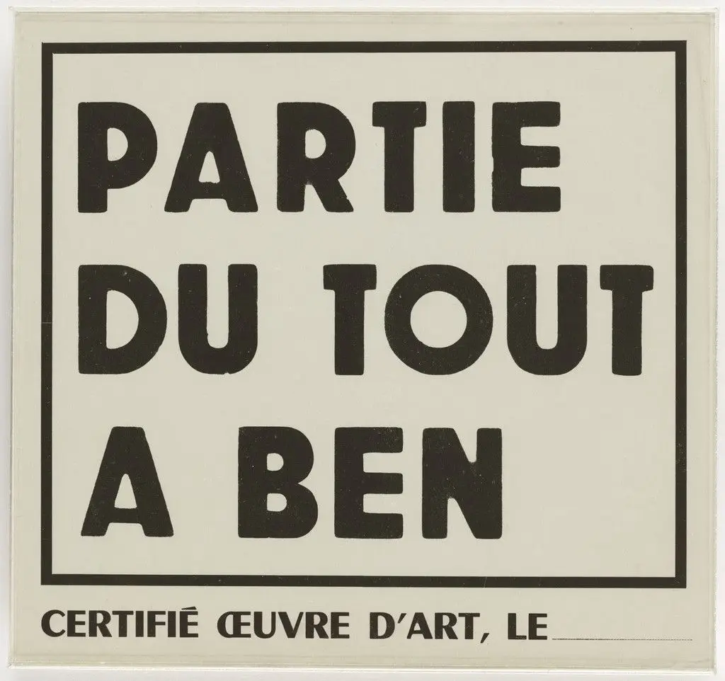 Certificate for Festival of Total Art and Comportment, Nice, July 27, 1963 by Ben Vautier