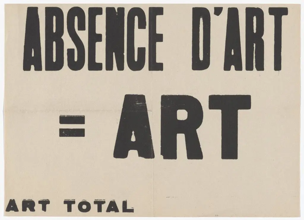 Absence d'art = art (No Art = Art) by Ben Vautier