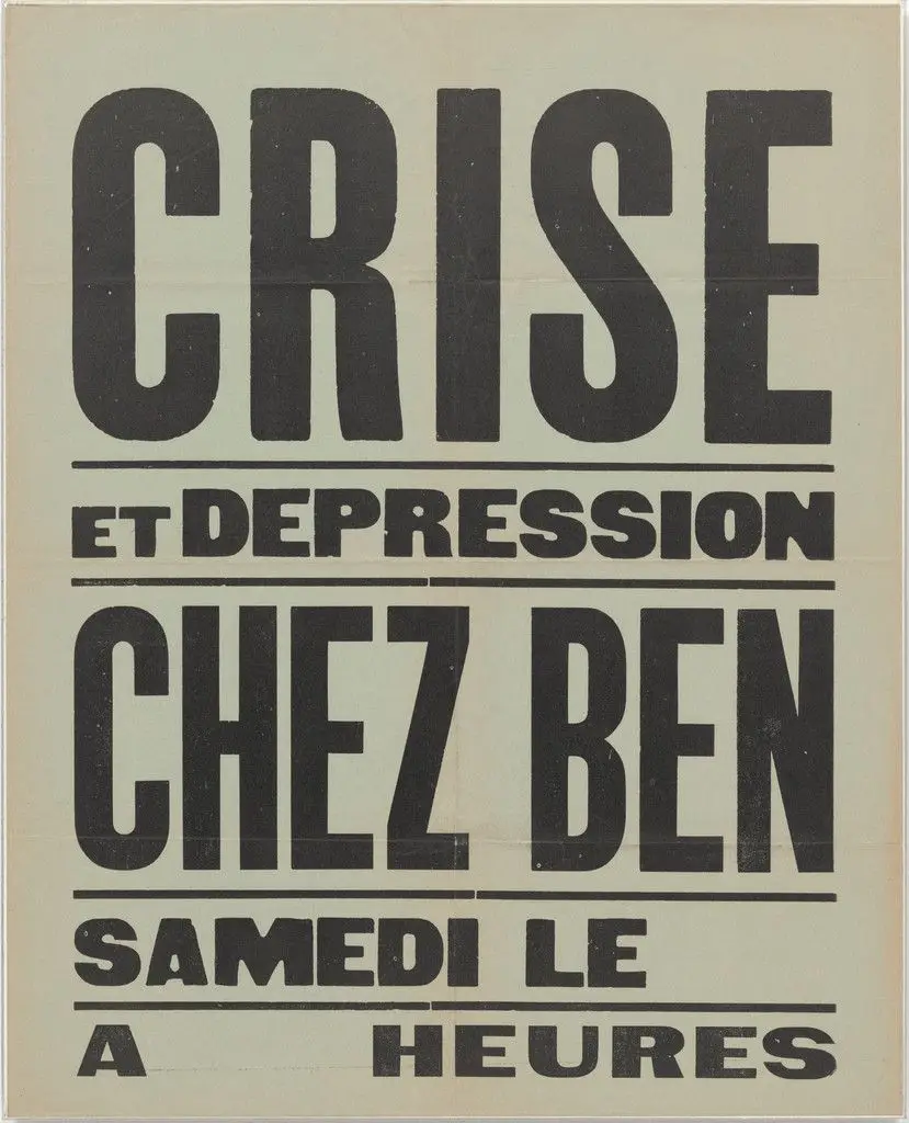 Crise et dépression chez Ben (Crisis and Depression at Ben's) by Ben Vautier