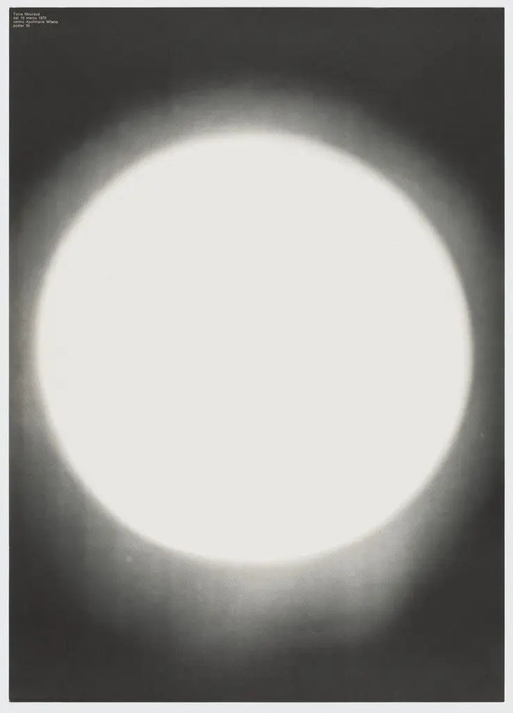 Poster for an exhibition of works by Tania Mouraud at Centro Apollinaire, Milan by A. G. Fronzoni