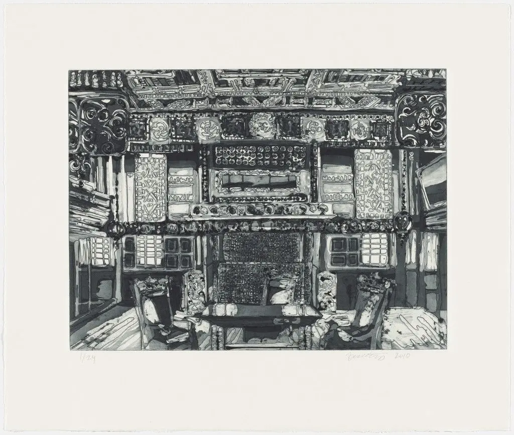 Library from The Armory, NY by Kirsten Everberg, Niels Borch Jensen Værksted for Koppertryk, Copenhagen