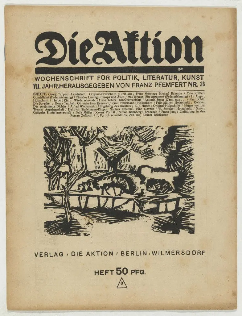 Die Aktion, vol. 7, no. 26 by Georg Tappert, Herbert Anger, Raoul Hausmann, Conrad Felixmüller, Ines Wetzel, Wilhelm Schuler