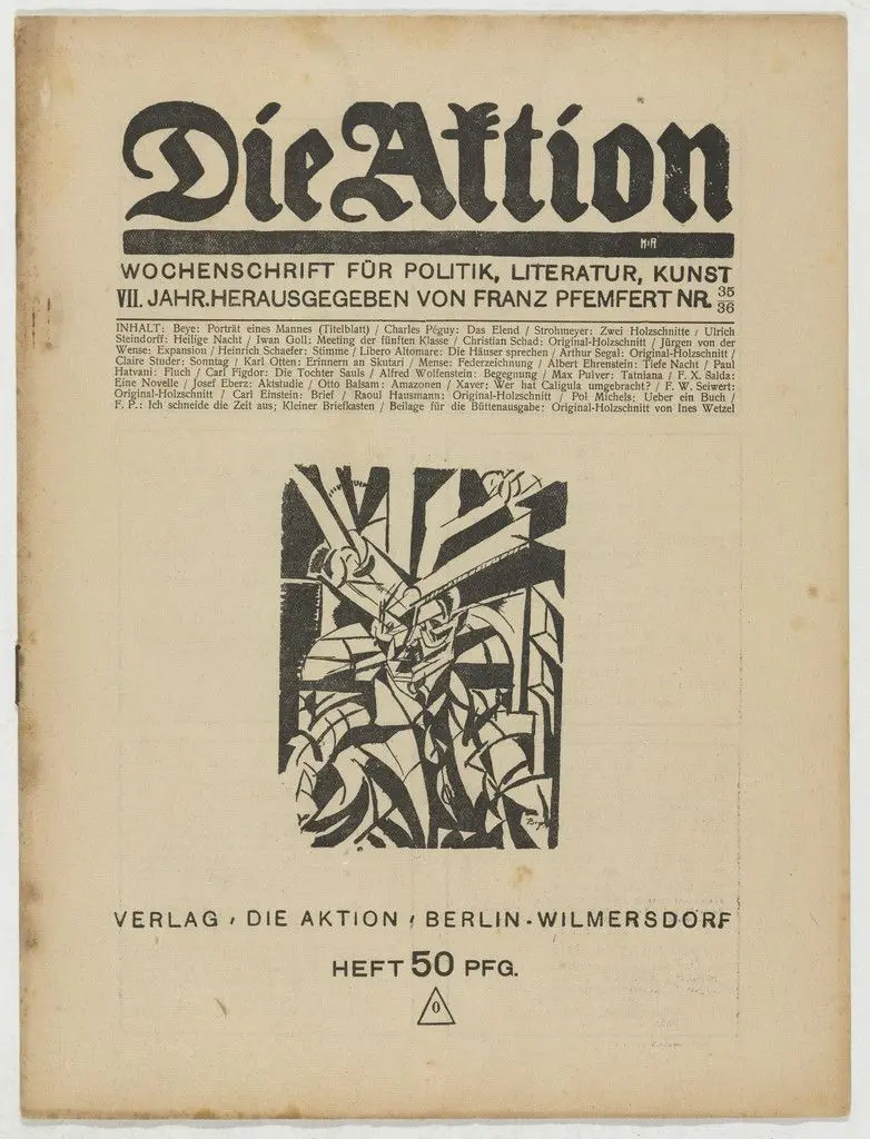 Die Aktion, vol. 7, no. 35/36 by Ottheinrich Strohmeyer, Christian Schad, Arthur Segal, Franz Wilhelm Seiwert, Raoul Hausmann