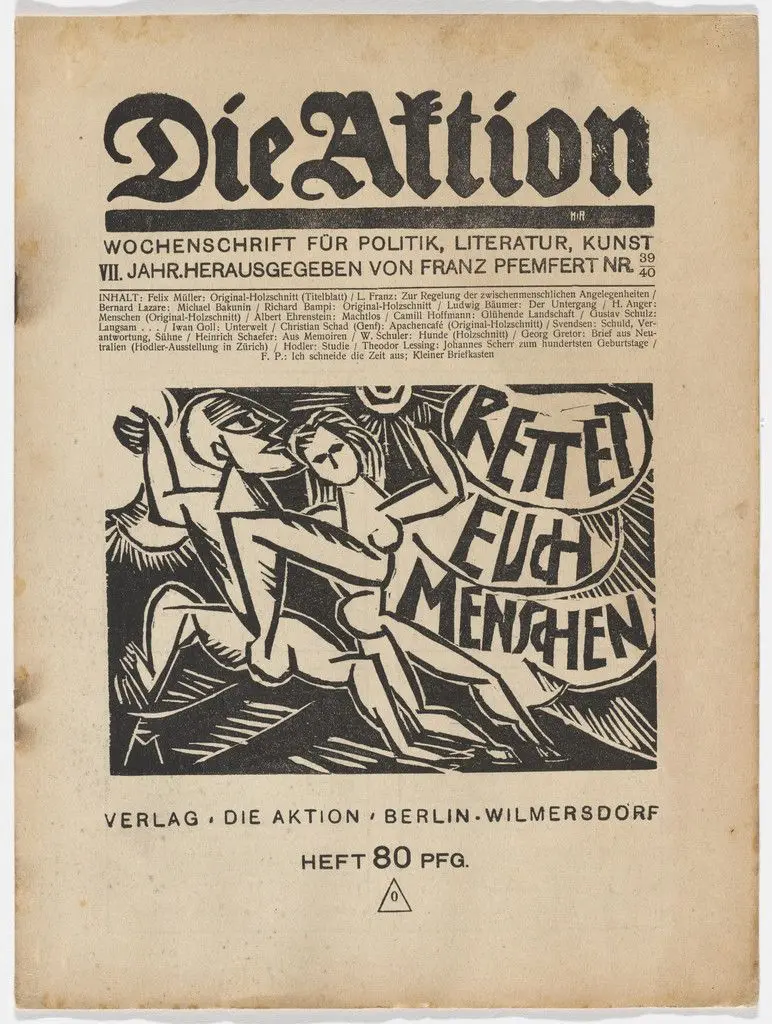 Die Aktion, vol. 7, no. 39/40 by Conrad Felixmüller, Richard Bampi, Herbert Anger, Christian Schad, Wilhelm Schuler