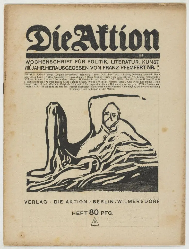 Die Aktion, vol. 8, no. 3/4 by A. Krapp, Wilhelm Schuler, Conrad Felixmüller, Hans Richter, Karl Schmidt-Rottluff, Ottheinrich Strohmeyer, Richard Bampi