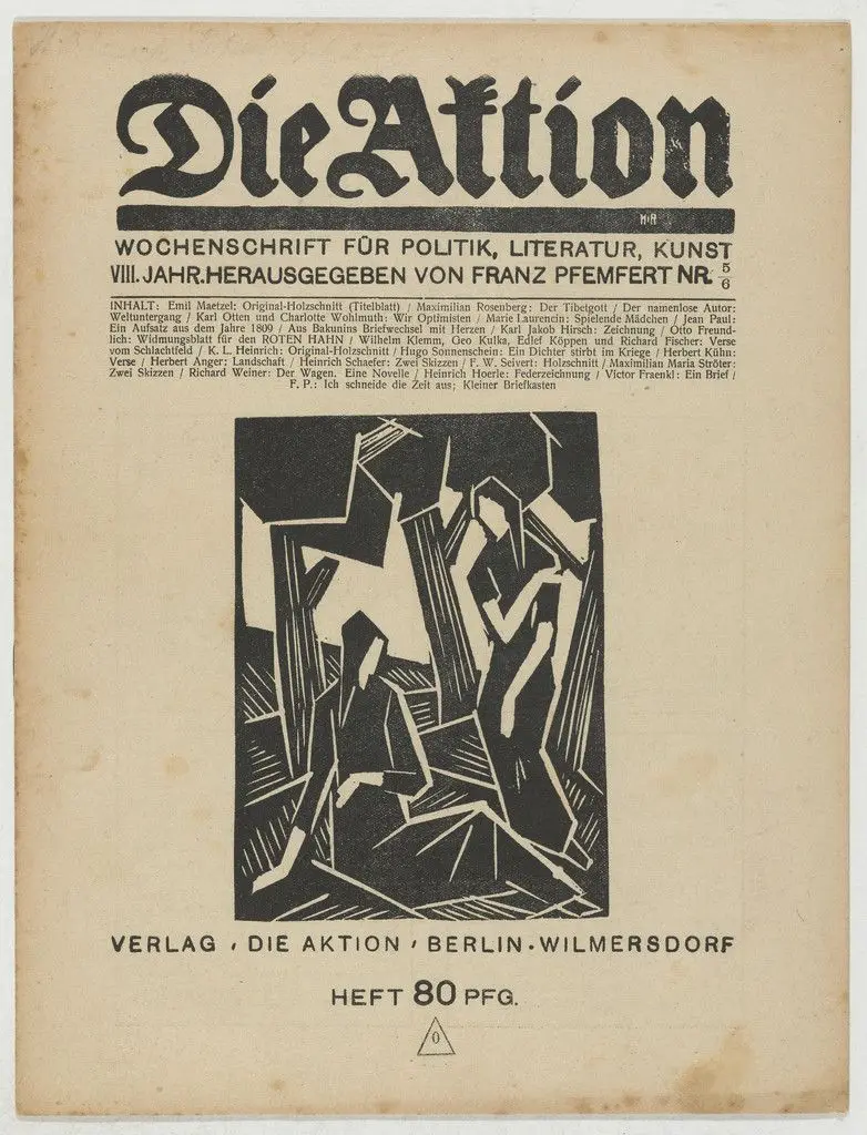 Die Aktion, vol. 8, no. 5/6 by Emil Maetzel, Otto Freundlich, Katharina Heise (Karl Luis Heinrich-Salze), Herbert Anger, Franz Wilhelm Seiwert, Ottheinrich Strohmeyer
