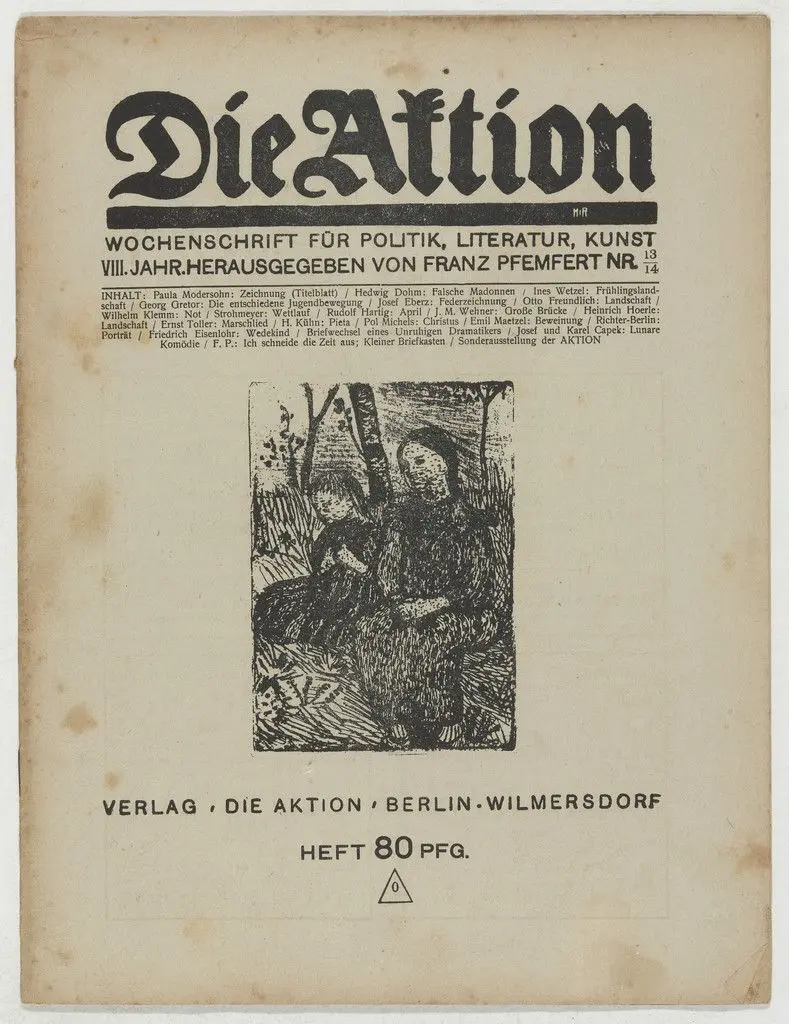 Die Aktion, vol. 8, no. 13/14 by Otto Freundlich, Ottheinrich Strohmeyer, Emil Maetzel, Ines Wetzel