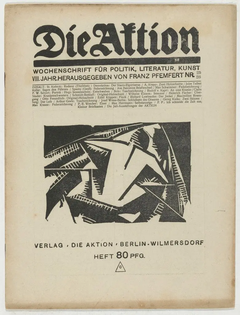 Die Aktion, vol. 8, no. 25/26 by Stanislaw Kubicki, A. Krapp, Franz Wilhelm Seiwert, Karl Schmidt-Rottluff, Otto Freundlich
