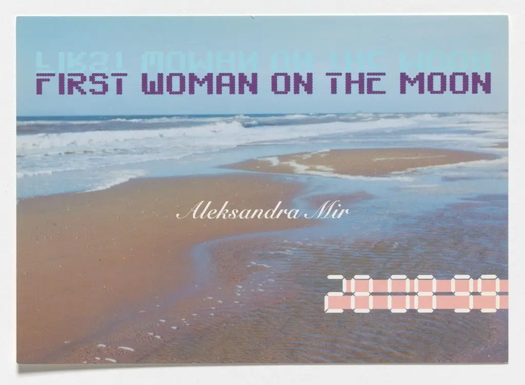 Announcement card for First Woman on the Moon, Casco Projects, Utrecht, August 28, 1999 by Aleksandra Mir