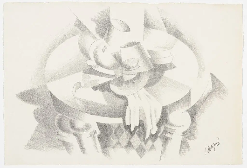 Untitled (Still Life) from the portfolio Alexandre Archipenko: Dreizehn Steinzeichnungen by Alexander Archipenko