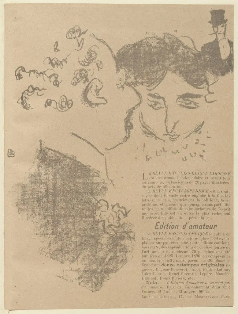 Advertisement for Revue encyclopédique Larousse from The Beraldi Album of Theatre Programs by Pierre Bonnard