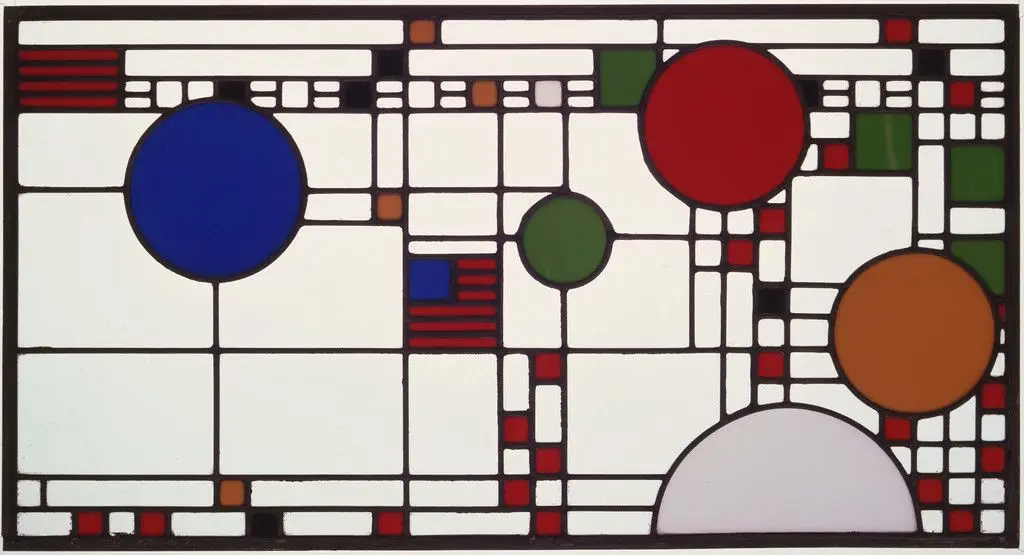 Clerestory windows from the Avery Coonley Playhouse, Riverside, IL by Frank Lloyd Wright