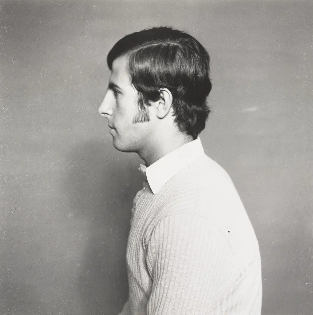 Before They Got Their Military Training, Saida, Before they got their military training. Eight young men showing face and profile by Akram Zaatari