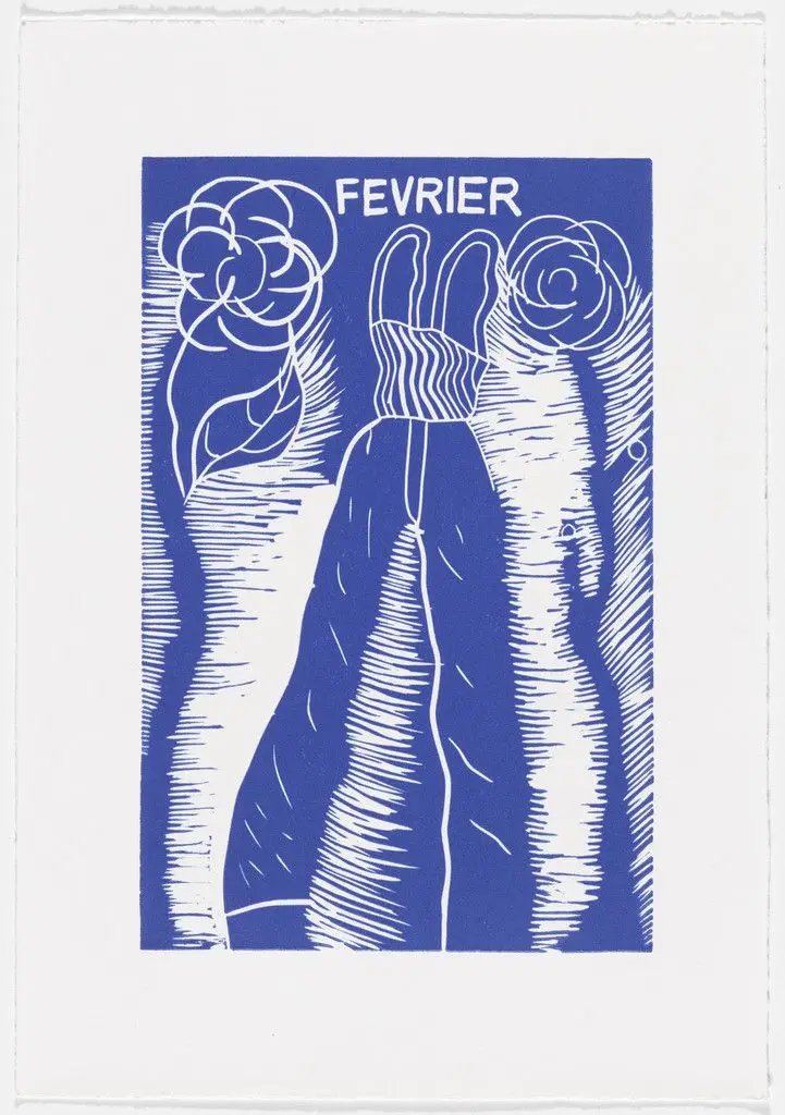 February (février) from The Erotic Diary of a Lumberjack (Le journal érotique d'un bûcheron) by Barthelemy Toguo