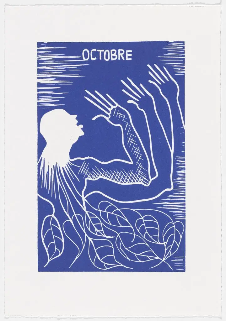 October (octobre) from The Erotic Diary of a Lumberjack (Le journal érotique d'un bûcheron) by Barthelemy Toguo