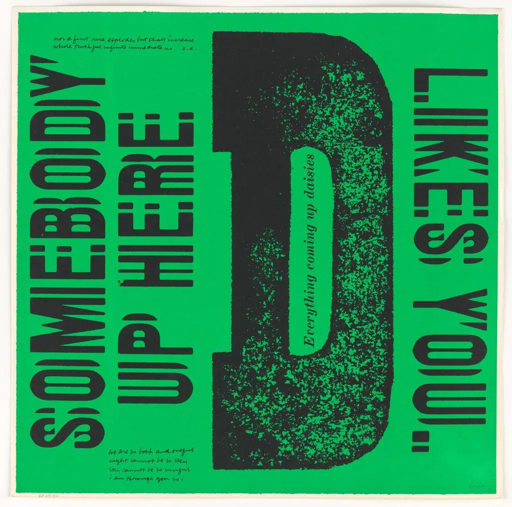 D everything coming up daisies from circus alphabet by Corita Kent (Sister Mary Corita)